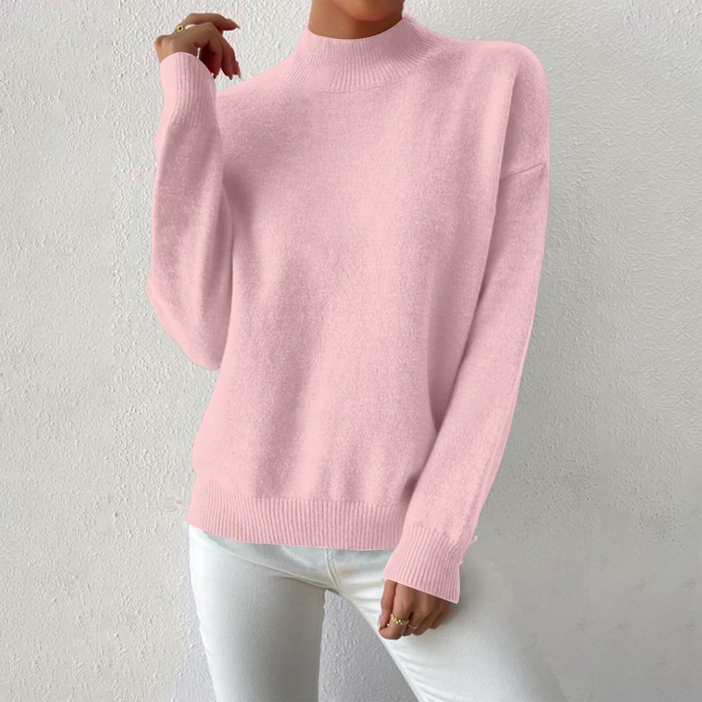 Women's Casual Round Neck Colorblock Pullover Sweater Loose Casual Long Sleeve Contrast Color Top