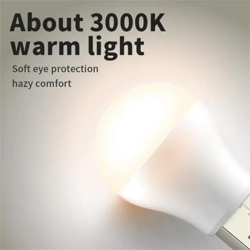 5-20 Pcs USB LED Plug Lamp Cool White Super Bright Eye Protection USB Book Light Computer Mobile Power Charging USB LED Night