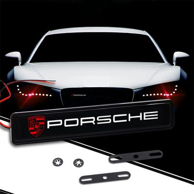 1Pcs Car Decorative LED Lights Front Hood Grille Badge Decoration Accessories For 911 Cayenne Panamera Macan Boxster Carrera-GT 928 944 918