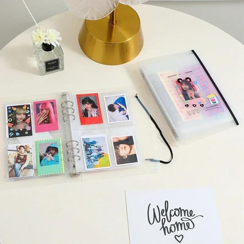 A5 Photocard Holder Album for Photographs Bound Photo Card Holder Kpop 3 Inch Heart Shaped School Stationery Binder Picture Home