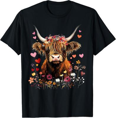 Schottische Hochlandkuh Messy Bun Schottische Hochlandkuh T-Shirt