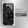 Black camouflage tempered glass phone case suitable for Samsung Galaxy S26 S25 S24 S23 S22 S20FE/Ultra/Plus anti drop back cover