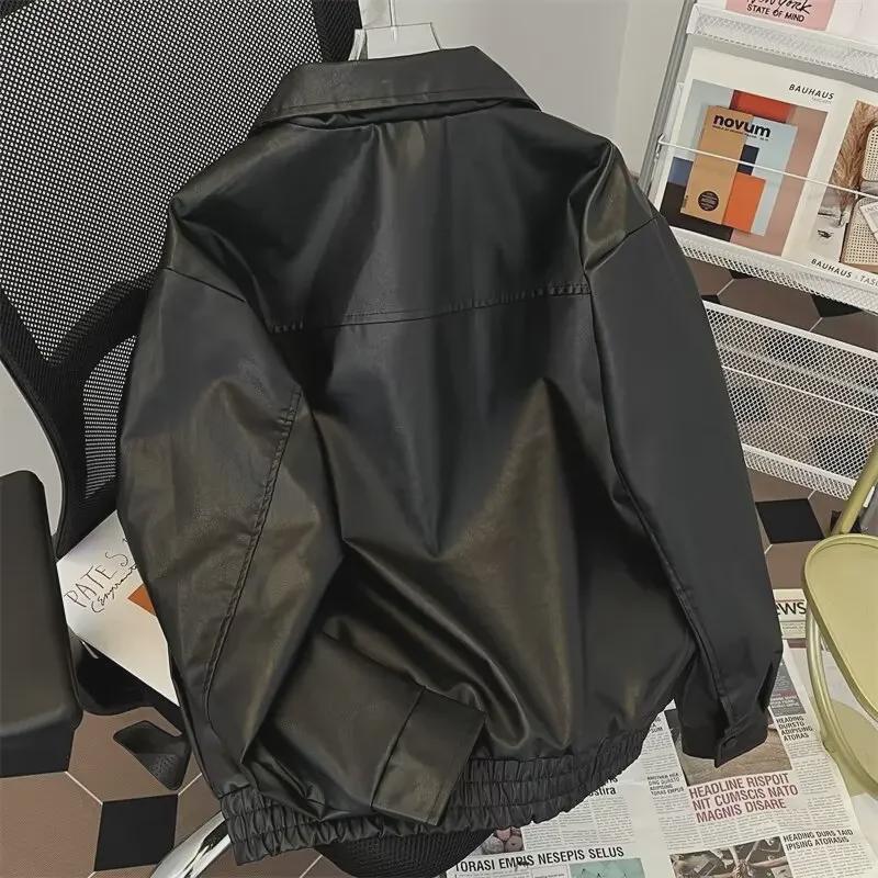 Autumn Hip-Hop Retro Motorcycle Leather Jacket: Trendy Unisex Style