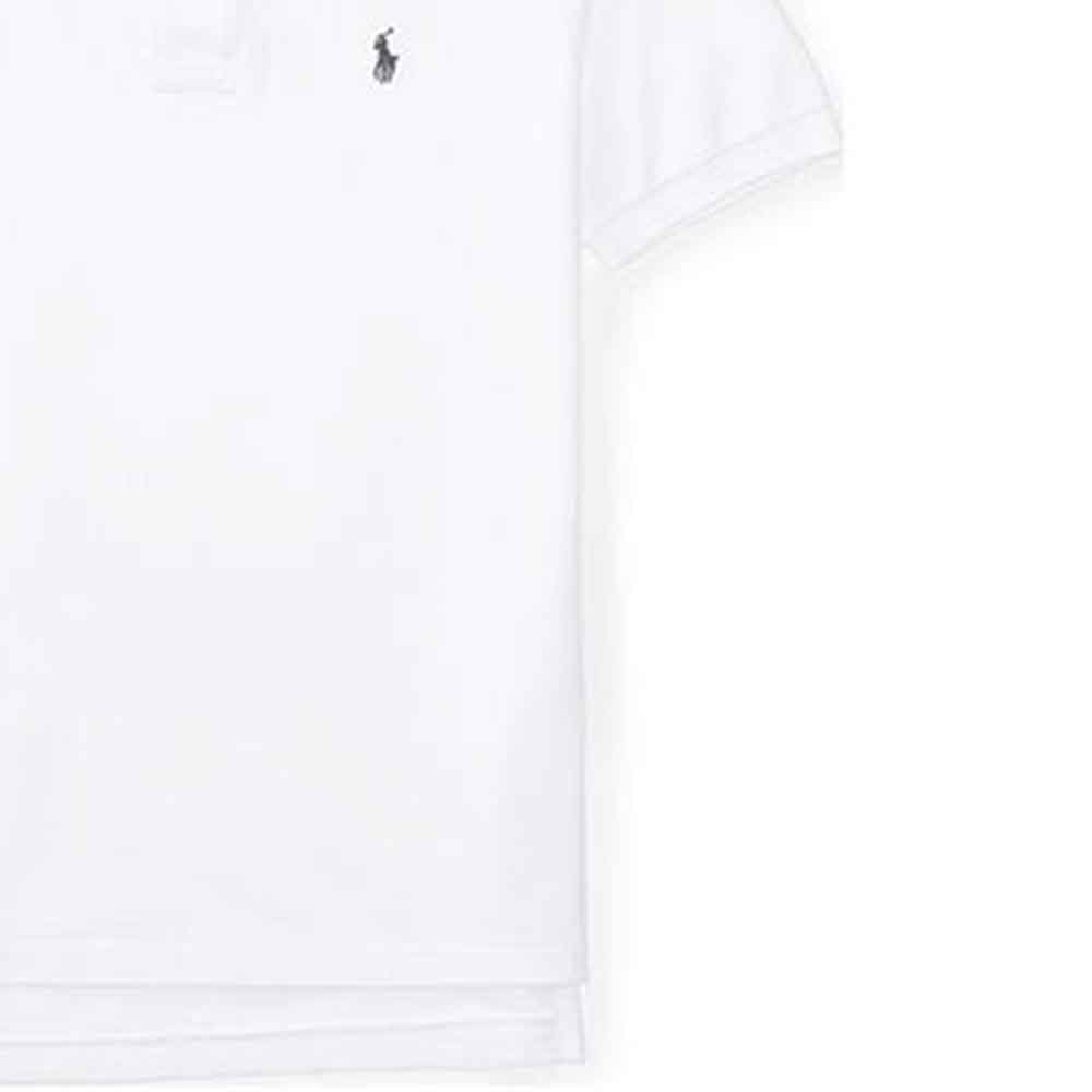 Polo Ralph Lauren Solid Logo Embroidered Cotton Short Sleeve Polo Shirt Kids Tops White CWPOKNIYN820136-100