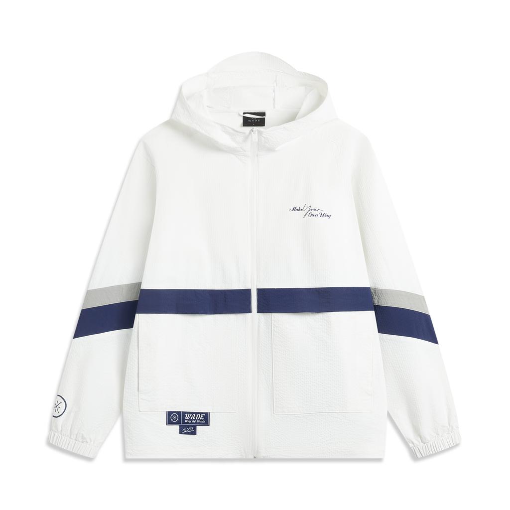 Li Ning Wade Series Comfortable Casual Simple Hooded Zipper Loose Letter Color Block Long Sleeve Jacket Men Jackets AFDV121-5