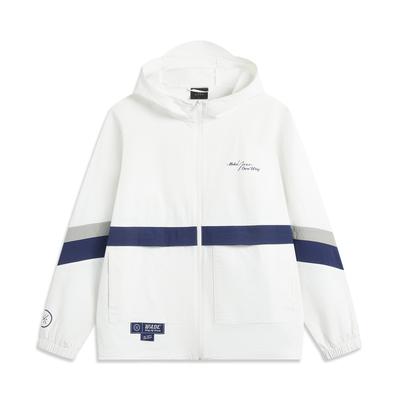 Li Ning Wade Series Comfortable Casual Simple Hooded Zipper Loose Letter Color Block Long Sleeve Jacket Men Jackets AFDV121-5