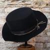 Eye Catching Western Hat Cosplay Costume Hat Stage Show Props Hat Halloween Costume Woven Belt Hat Carnivals Party Props