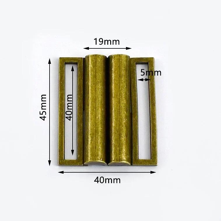 Meetee 1/2/4/5Pcs 30-60mm Metal Waist Belt Buckle Ribbon Band Adjust Clasp Coat Down Jacket Belts Decor Hook Buckles Accessories