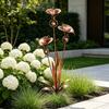 Elegant Copper Calla Lilies Wind Chime Stake With Delicate Bells Included For Backyard Garden Decoration 75cm Height