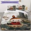Comet In Moominland Pattern Bedding,Quilt Set Quilt Cover Pillowcase Home Birthday Gift(1 * Duvet Cover + 2 * Pillowcase, Without Core)_lx