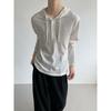 2026 Fall Winter Mens Oversized Hooded Knit Sweater Slim Fit Casual Button Long Sleeve Sun Protection Top