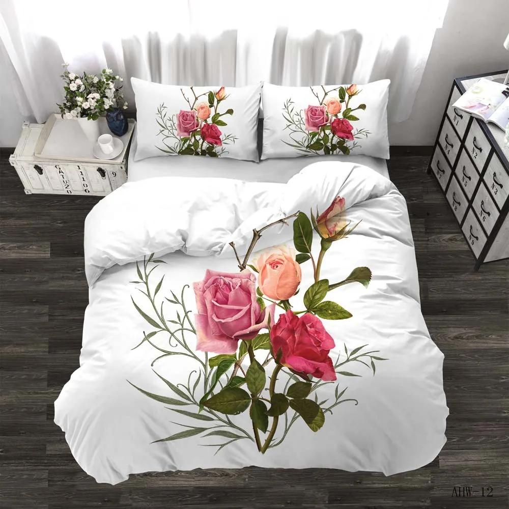 High Quality Wedding Gift Home Textile Bedding Set Super Soft Comfortable Winter Duvet Cover Sets Flower Love Bedset Polyester