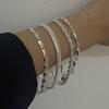 Pulsera Metálica 100% Plata de Ley Sólida 925 para Mujer Pulsera de Cadena Simple Hecha a Mano Vintage Regalo de Cumpleaños Navidad