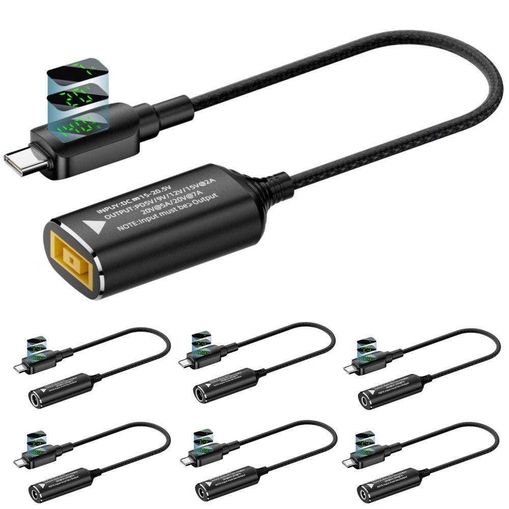 Digital Display DC To Type-C Converter USB-C Output PD 140W Charging Cable Adapter 5V 9V 15V 20V Input Intelligent