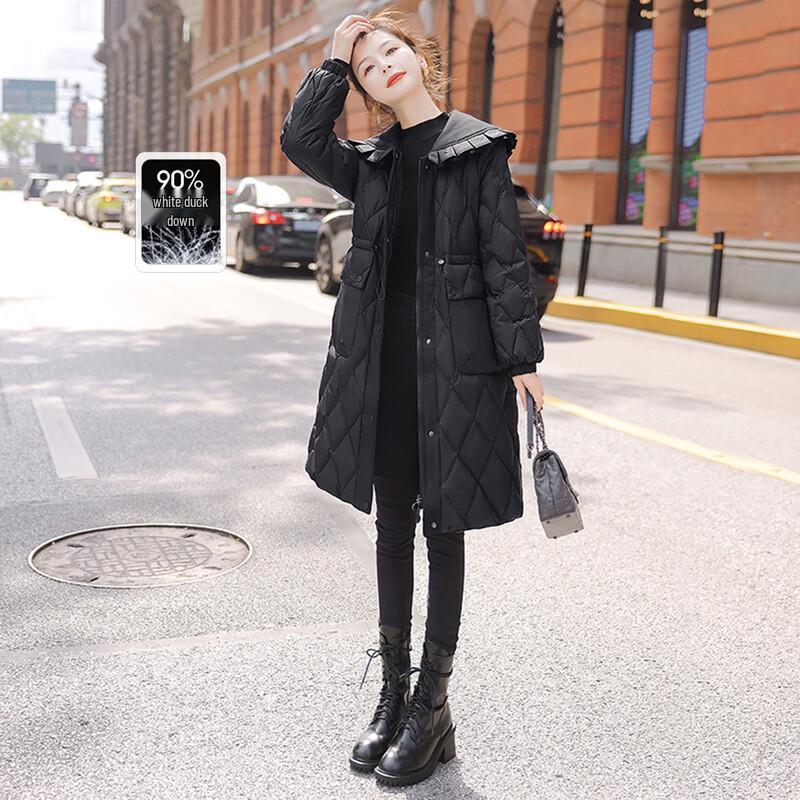 

Sibaishe Women s Doll Collar Mid-length Down Jacket M