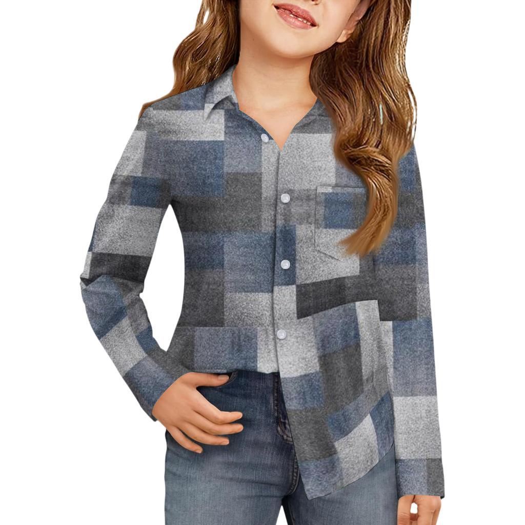 Girls' Button-Down Shirt - Long Sleeve Dress Blouse