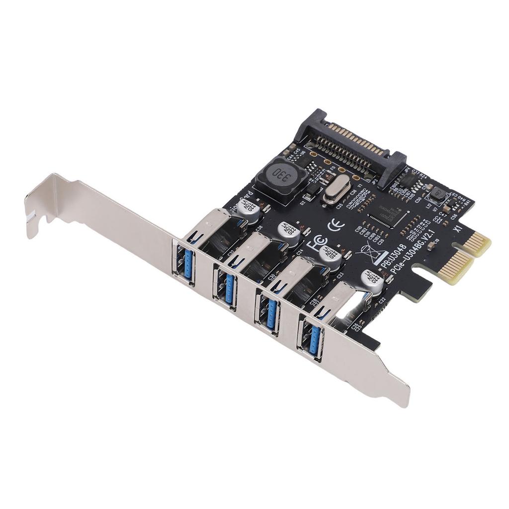 PCI E USB3.0 Expansion Card Support for Windows 11 10 8 X 7 Vista XP Desktop PC 5Gbps Superspeed 4 Ports Self Powered