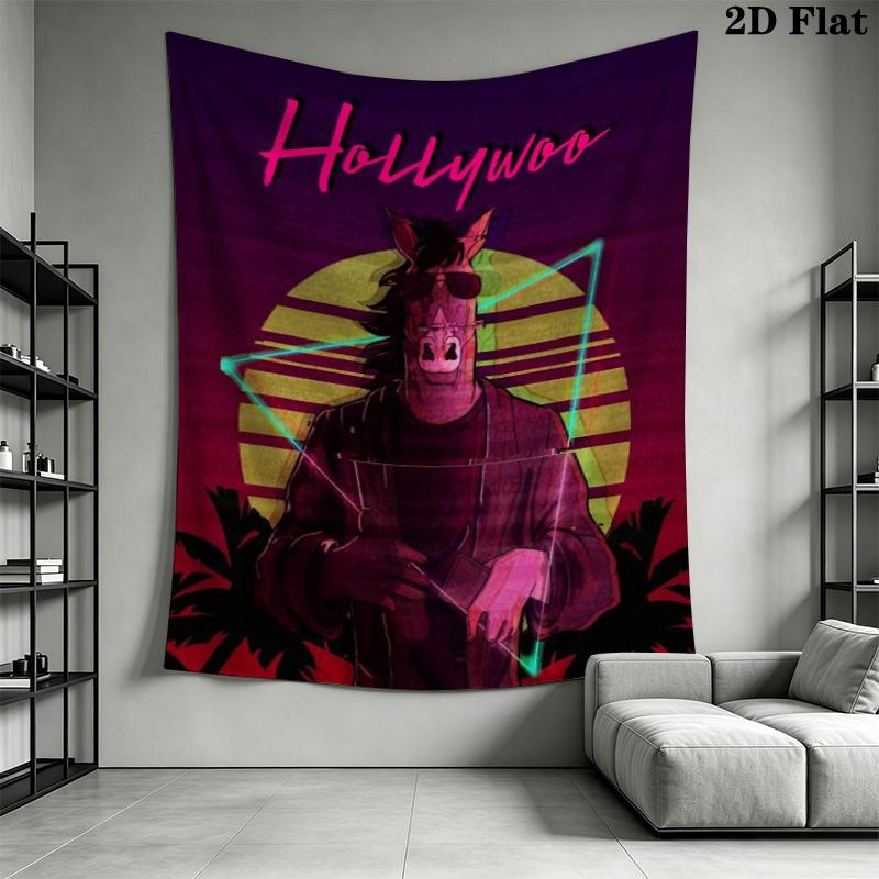 BoJack Horseman Gobelin Ścienny Estetyczny Dekor Ścienny Drukowany Materiał Kocyk Dekoracyjne Gobeliny do Sypialni Salonu Wystrój Domu