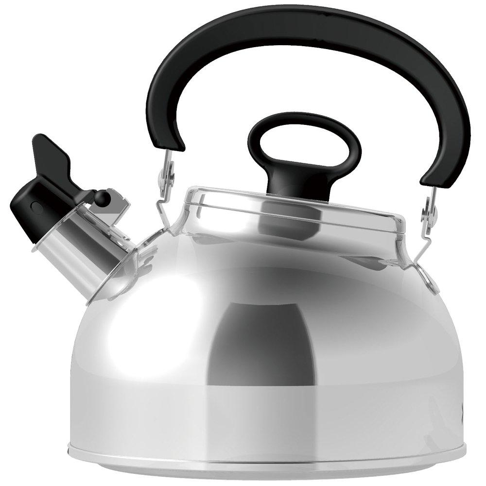 Cookvessel FIKA Stainless Steel Harmonica Kettle, 2.3L, Black, FIKASTH-23 BK