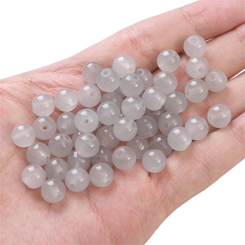 50-135 szt. Kryształowych szklanych koralików, galaretkowych, jednolitych kolorowych, imitujących kamień jadeitu, luźne koraliki dystansowe do wyrobu biżuterii