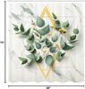 Eucalyptus Leaves Shower Curtain, Modern Botanical Composition With Branches On Polygonal Shapes, Cloth Fabric Bathroo