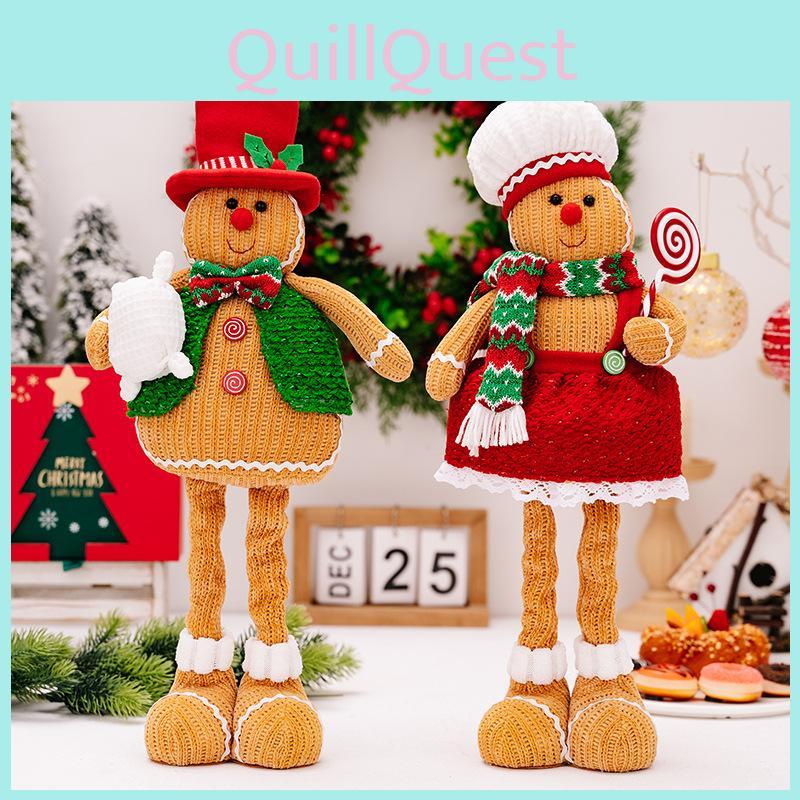 Adorable Gingerbread Man Expandable Doll Perfect For Holiday Christmas Atmosphere Decor