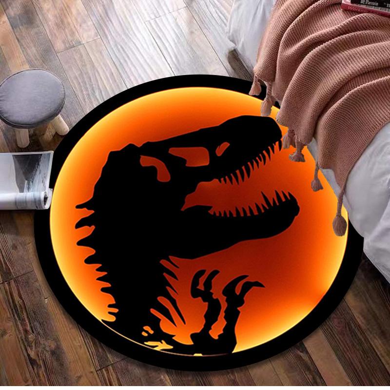 1Pc Jurassic Circular Rug - Office Decorative Carpet For Living Room Bedroom Door Mat Floor Rug Computer Chair Area Rug