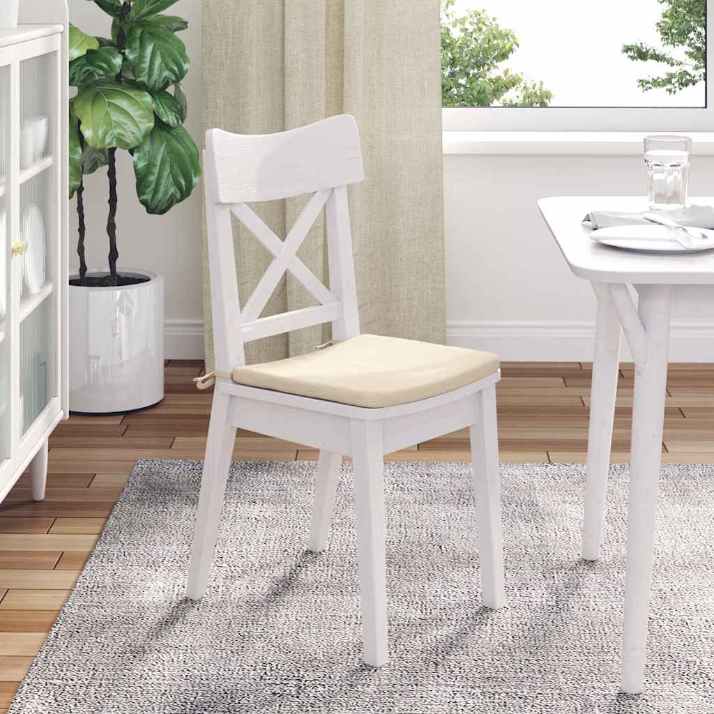 Seat Cushion 4 Pcs Cream 40 X 40 X 3 Cm Corduroy Fabric