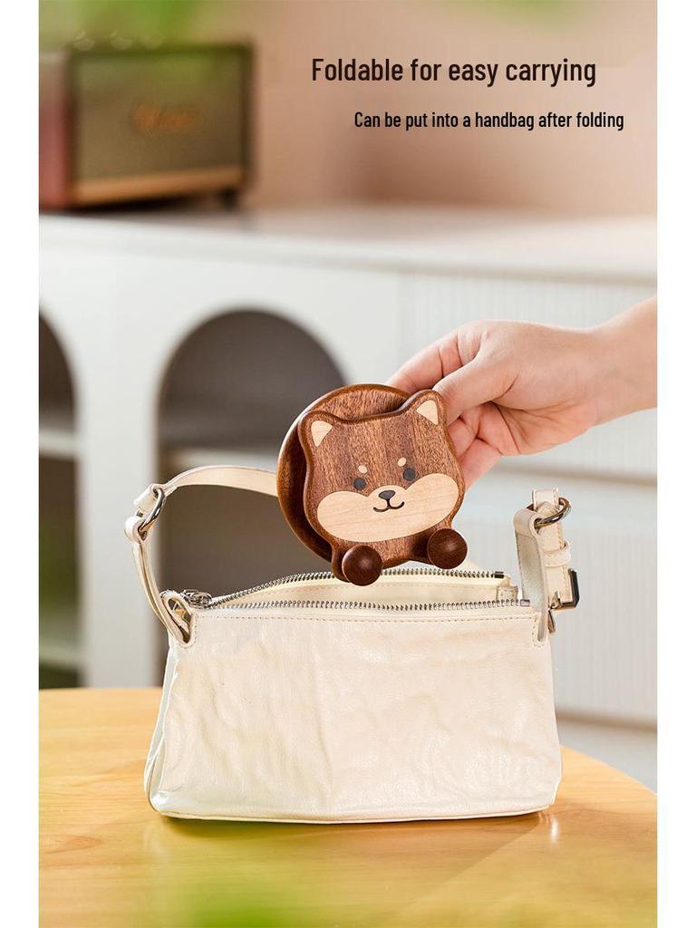 Shiba Inu Wooden Phone Stand & Cute Desktop Organizer