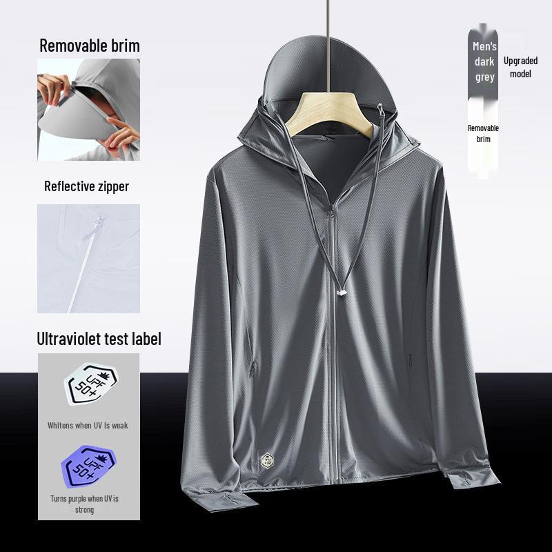Unisex Quick-Dry Anti-UV Ice Silk Sun Protection with Detachable Brim for Fishing