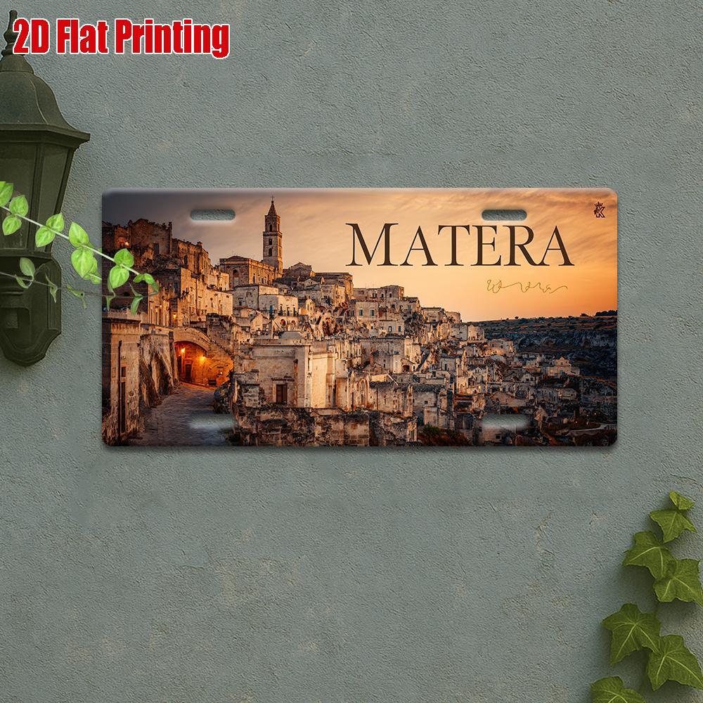 D Flat pc Vintage European Historical Architecture Metal Wall Panel Retro Industrial Suitable for Home Bar Cafe Decor