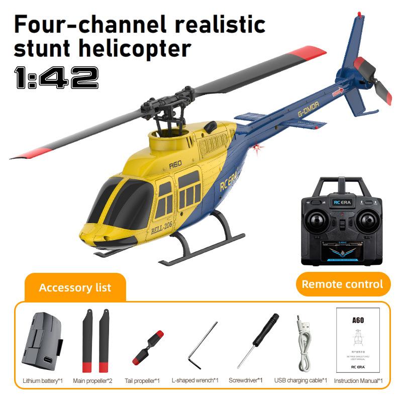 A60 Rc Plane Helicopter 2.4g 6-Aixs Gyroscope 6ch Altitude Hold Optical Flow Bell 206 Mini Remote Control Helicopter Toys For