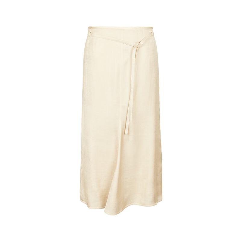 LESS Women's A-Line Midi Skirt with Belt