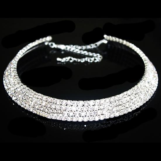 Fashion Elegant Rhinestone Women Collar Choker Necklace for Wedding Birthday Jewelry