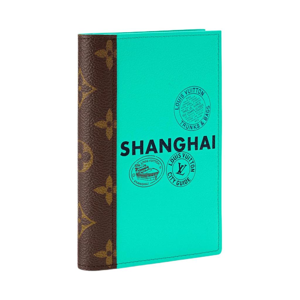 Louis Vuitton City Logo Print Leather Passport Holder Men accessories Green M29105