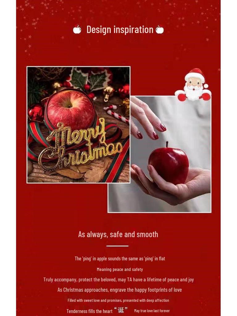 Ping An Apple Christmas Bracelet for Women - Elegant Red Hand Rope, Perfect Gift for Girlfriend or Best Friend on Christmas Eve.