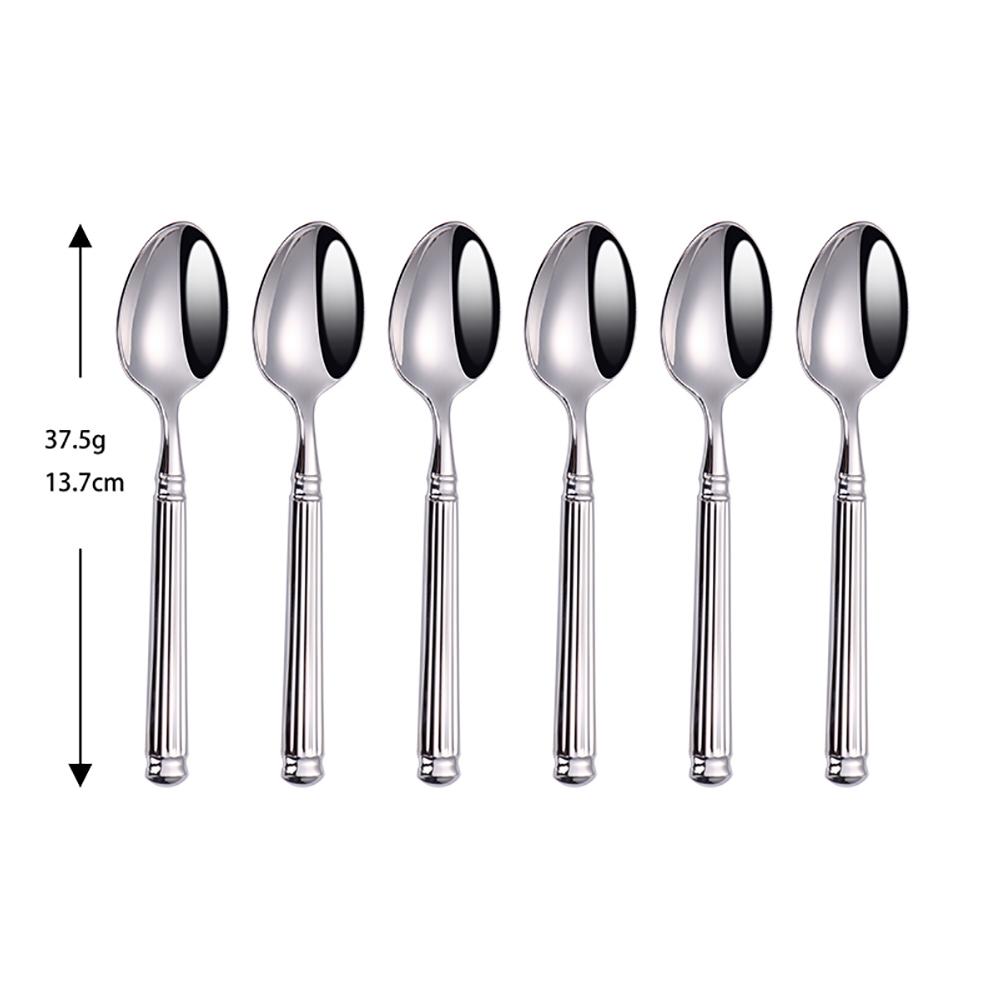 

6 шт. Серебряные столовые приборы из нержавеющей стали, западная посуда, винтажный элегантный обеденный сервиз, римская ручка, нож, ложка, вилка, кухонная утварь