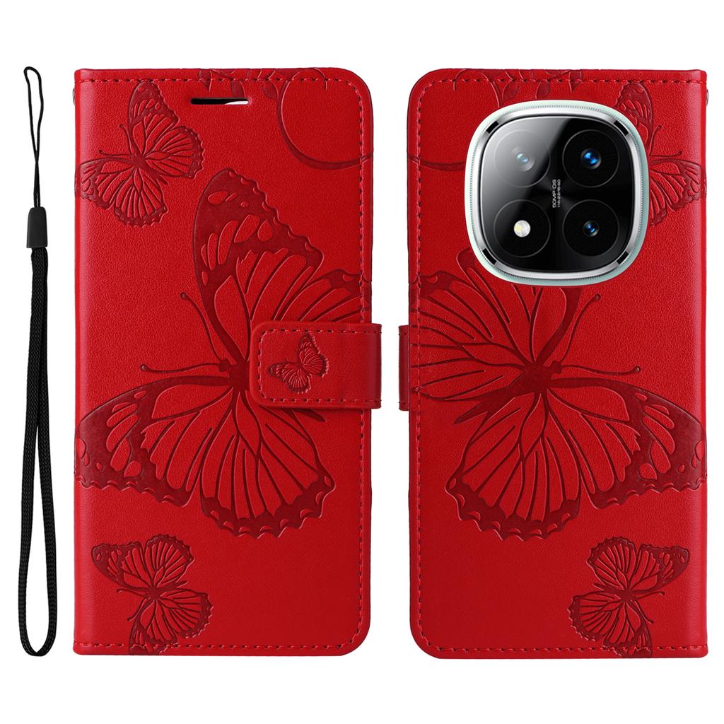 For Xiaomi Redmi Note 14 Pro+ 5G/Note 14 Pro 5G/Poco X7 5G Wallet Case Floral Butterfly Imprinted Leather Phone Cover Stand