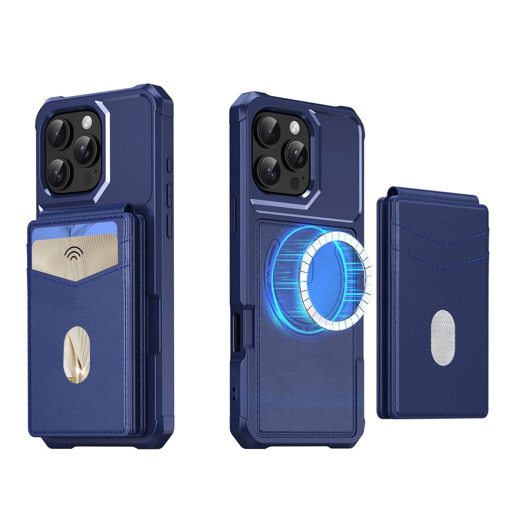Detachable Wallet Case for iPhone 16e 16 15 14 Plus 13 12 11 Pro Max XR, Magnetic Wireless Charging, Shockproof Flip Card Holder