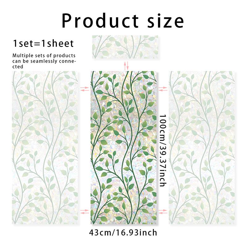 3D Pattern Glass Film Colorful Plants Flowers Butterfly Static Electricity Sticker Home Privacy Protection Window Stickers