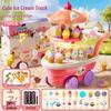 Musikalische Eiswagen-Spielset für Kinder: Rollenspiel Süßigkeiten- und Eiscreme-Maschine