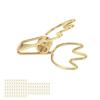 100Pcs Paper Clamps Metal Hollow Strong Clamping Force Crown Shape Tail   Clips for   School Home