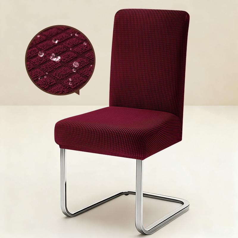 1PC Stretch Dining Chair Covers High Back Waterproof Textured Jacquard Fabric Parsons Chair Slipcover Thick Chair Protector