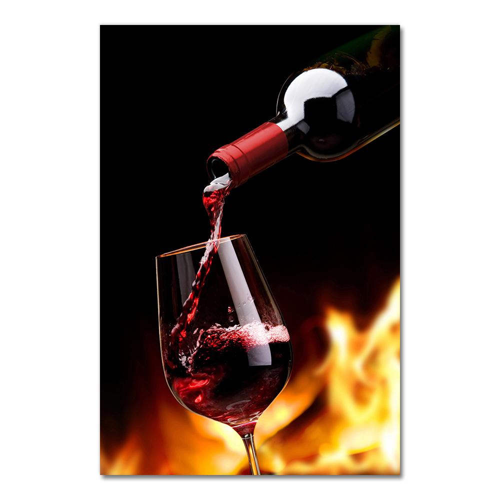 Red Wine Glass Oil Painting Prints Poster Modern Canvas Art Bar Restaurant Kitchen Wall Decoration Dinning Living Room Decor