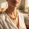Simple Minimalist Choker Necklace Stainless Steel Collarbone Chain Circular Pendant Necklace  Gift