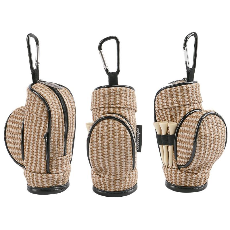 Golf Waist Bag for 3 Balls and 3 Tees Belt Clip Pouch Training Accessory