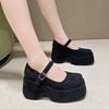 Fashion Trifle Platform Mary Jane One Buckle Wedge Heightened Shallow Heel Single