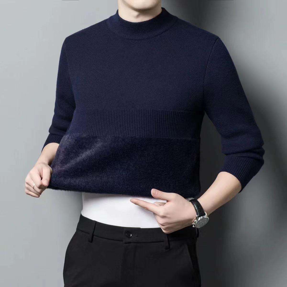 

Men s Winter High-Neck Fleece-Lined Wool Sweater 175/92A for 135-155 lbs