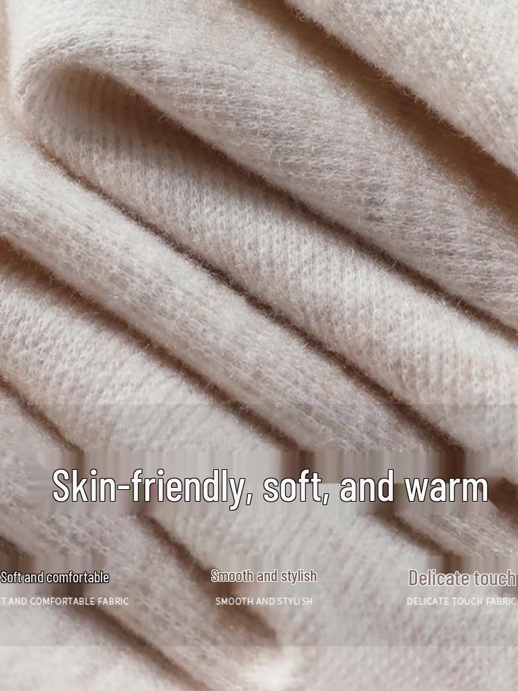 Calças Tricotadas de Veludo Forradas Tamanho Plus para Mulheres - Outono & Inverno