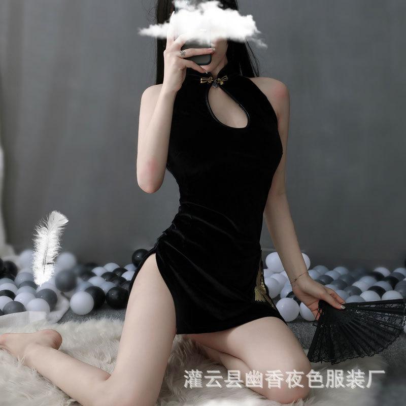 

Новое сексуальное нижнее белье, женский сексуальный раздельный пижамный комплект чеонгсам one size fits all